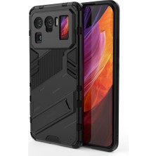 4U Sky Kickstand Tasarım Anti-Drop Pc+Tpu Hibrid Telefon Kılıfı Xiaomi Mi 11 Ultra-Black Için (Yurt Dışından)