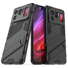 4U Sky Kickstand Tasarım Anti-Drop Pc+Tpu Hibrid Telefon Kılıfı Xiaomi Mi 11 Ultra-Black Için (Yurt Dışından)