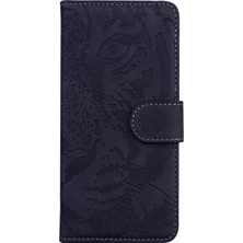 4U Sky Baskılı Tiger Desen Şok Geçirmez Pu Deri ve Tpu Telefon Flip Case Cüzdan Stand Kapağı Xiaomi 11T Pro/xiaomi 11T-BLACK (Yurt Dışından)