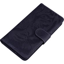 4U Sky Baskılı Tiger Desen Şok Geçirmez Pu Deri ve Tpu Telefon Flip Case Cüzdan Stand Kapağı Xiaomi 11T Pro/xiaomi 11T-BLACK (Yurt Dışından)