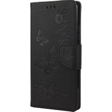 4U Sky Baskılı Kelebekler Çiçek Deri Cüzdanı Xiaomi Redmi Için Stand Kılıfı Not 10 4g/not 10S/POCO M5S 4g-Black (Yurt Dışından)