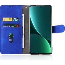 4U Sky Xiaomi 12 Pro 5G/12S Pro 5g/12 Pro (Boyutluk) 5g Cilt Touch Hissed Pu Deri Anti-Çizelge Şok Geçirmez Stand Telefon Kapak Kılıfı Cüzdan-Blue (Yurt Dışından)