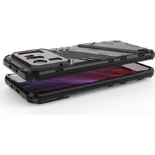 4U Sky Kickstand Tasarım Anti-Drop Pc+Tpu Hibrid Telefon Kılıfı Xiaomi Mi 11 Ultra-Black Için (Yurt Dışından)