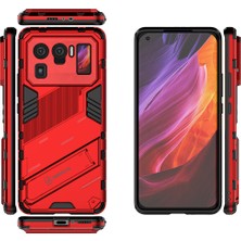 4U Sky Kickstand Tasarım Anti-Drop Pc+Tpu Hibrit Telefon Kılıfı Xiaomi Mi 11 Ultra Kırmızı (Yurt Dışından)