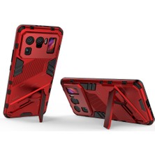 4U Sky Kickstand Tasarım Anti-Drop Pc+Tpu Hibrit Telefon Kılıfı Xiaomi Mi 11 Ultra Kırmızı (Yurt Dışından)