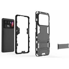 4U Sky 2'de 1 Hibrit Telefon Koruyucu Xiaomi Mi 11 Ultra-Black Için Kickstand Tasarım ile Tam Koruma Kapağı Kılıfı (Yurt Dışından)