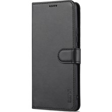 4U Sky Cüzdan Kılıfı Pu Deri Deri Şok-Absorban Tampon Stand Manyetik Kapanma Flip Folio Kapak Xiaomi Mi 11 Ultra-Black (Yurt Dışından)