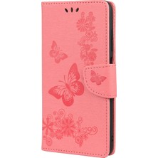 4U Sky Baskılı Kelebekler Çiçek Deri Cüzdan Stand Cep Telefon Kılıfı Xiaomi 11T/11T Pro-Pink Için (Yurt Dışından)