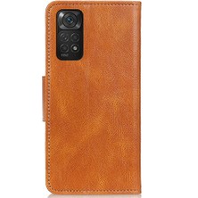 4U Sky Xiaomi Için Redmi Note 11 4g (Qualcomm)/redmi Note 11S 4g Iyi Korumalı Şok Geçirmez Çılgın At Doku Kasası Önleyici Pu Deri Cüzdan Telefon Kabuk-Kahverengi (Yurt Dışından)