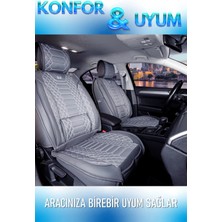 Deniz Tuning seat Cordoba Lüx Deri Oto Koltuk Kılıfı 5'li Set Tam Takım Royal Füme