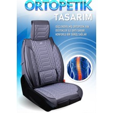 Deniz Tuning seat Cordoba Lüx Deri Oto Koltuk Kılıfı 5'li Set Tam Takım Royal Füme