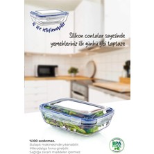 Magev 3lü Set 2725 ml Contalı Sığ Dikdörtgen Saklama Kabı