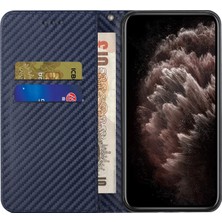 4U Sky Karbon Fiber Doku Pu Deri Kılıf Otomatik Manyetik Kapalı Flip Stand Cüzdan Kapağı Xiaomi Poco M5S 4g/redmi Not 10 4g/redmi Not 10S 4g-Blue (Yurt Dışından)