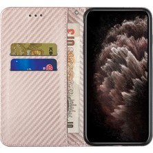 4U Sky Karbon Fiber Doku Pu Deri Kılıf Otomatik Manyetik Kapalı Flip Stand Cüzdan Kapağı Xiaomi Poco M5S 4g/redmi Not 10 4g/redmi Not 10S 4g-Rose Altın (Yurt Dışından)