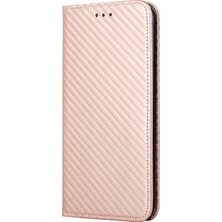 4U Sky Karbon Fiber Doku Pu Deri Kılıf Otomatik Manyetik Kapalı Flip Stand Cüzdan Kapağı Xiaomi Poco M5S 4g/redmi Not 10 4g/redmi Not 10S 4g-Rose Altın (Yurt Dışından)