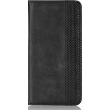 4U Sky Manyetik Kapatma Vintage Stil Telefon Kılıfı Cüzdan Stand Deri Kapak Xiaomi Redmi Note 10 5g/poco M3 Pro 5g/4g-Black (Yurt Dışından)