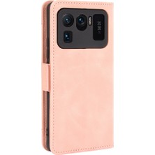 4U Sky Xiaomi Mi 11 Ultra-Pink Için Birden Çok Kart Yuvası ile Deri Cüzdan Koruyucu Kasa (Yurt Dışından)