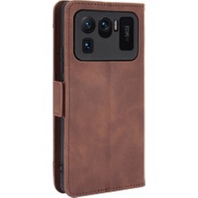 4U Sky Xiaomi Mi 11 Ultra-Brown Için Birden Fazla Kart Yuvası ile Deri Cüzdan Koruyucu Kasa (Yurt Dışından)