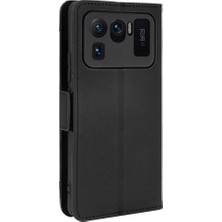 4U Sky Xiaomi Mi 11 Ultra-Black Için Birden Fazla Kart Yuvası ile Deri Cüzdan Koruyucu Kasa (Yurt Dışından)