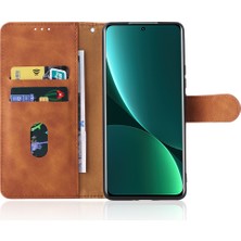 4U Sky Xiaomi 12 Pro 5G/12S Pro 5g/12 Pro (Boyutluk) 5g Cilt Touch Hissed Pu Deri Anti-Çizelge Şok Geçirmez Stand Telefon Kapak Kılıfı Cüzdan-Kahverengi (Yurt Dışından)