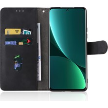 4U Sky Xiaomi 12 Pro 5G/12S Pro 5g/12 Pro (Boyut) Için 5g Cilt Touch Hissed Pu Deri Anti-Çizelge Şok Geçirmez Stand Telefon Kapak Kılıfı Cüzdan-Black (Yurt Dışından)