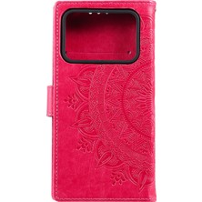 4U Sky Basılı Mandala Desen Pu Deri Cüzdan Stand Stand Kılıfı Xiaomi Mi 11 Ultra Kırmızı (Yurt Dışından)