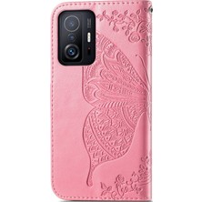 4U Sky Baskı Kelebek Çiçek Desen Cüzdan Stand Telefon Kılıfı Xiaomi 11T/11T Pro-Pink Için (Yurt Dışından)