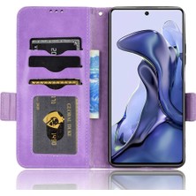 4U Sky Xiaomi 11T Pro 5G/11T Için 5g Telefon Kılıfı Tam Koruma Üçgen Deseni Baskılı Flip Cüzdan Stand Pu Deri Kapak (Yurt Dışından)