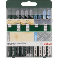 Bosch Ahşap ve Metal için Karışık 10 Parça Dekupaj Testere Seti