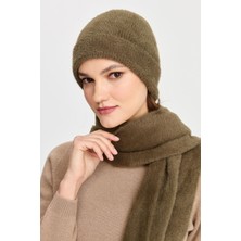 Desen Triko Kadın Triko Afrodit Kaşkol Haki