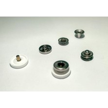 Trimist 15 mm Beyaz Plastik Kapak 4'lü Çıtçıt Set(Alt Parçalar 12,5 Mm) - Paslanmaz Çelik - Nikel- 100 Takım