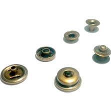 Trimist 15 mm Kapak 4'lü Çıtçıt Set(Alt Parçalar 12,5 Mm) - Paslanmaz Çelik - Antik Sarı - 100 Takım