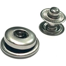 Trimist 15 mm Kapak 4'lü Çıtçıt Set (Alt Parçalar 12,5 Mm)- Paslanmaz Çelik - 100 Takım