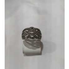 Firuze Gümüş Yöresel Otantik Markazit Taşlı Modeli Gümüş Yüzük