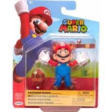 Jakks Pacific Ntd Super Mario Figür 6 cm W28 UPM03000 - Raccoon Mario