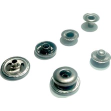 Trimist 15 mm Kapak 4'lü Çıtçıt Set(Alt Parçalar 12,5 Mm) - Paslanmaz Çelik - Siyah Nikel - 100 Takım
