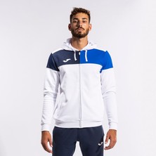 Joma Crew V Zıp-Up Hoodıe Whıte Royal Navy