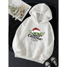 Populus Baby Yoda Christmas Yeni Yıl Kapşonlu Sweatshirt