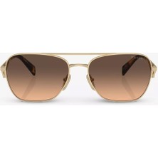 Prada PR A50S ZVN50C 59-17 Kadın Gold Metal Oval Güneş Gözlüğü