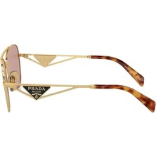 Prada PR A50S ZVN50C 59-17 Kadın Gold Metal Oval Güneş Gözlüğü