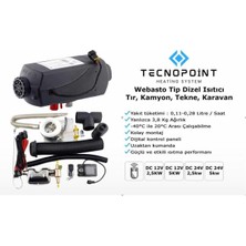 Tecno Point Tecnopoint TC18-01 12V 2.5kw Webasto Tip D2 Model Tekne, Karavan, Minibüs Uyumlu Dizel Isıtıcı