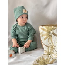 MiaBaby 3'lü Takım Yeşil Pamuk Bereli Erkek Çocuklar İçin Şık ve Rahat Tasarım