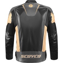 Scoyco JK187 4 Mevsim Deri Mont Black-Gold