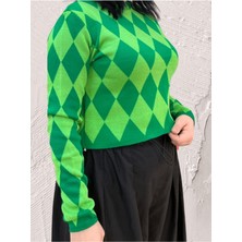 Ceyss Design Baklava Desen Boğazlı Kazak