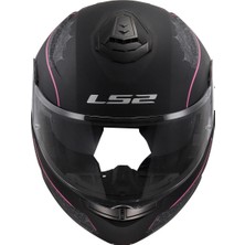 Ls2 Strobe 2 Lux Mat Siyah-Pembe Kask