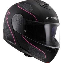 Ls2 Strobe 2 Lux Mat Siyah-Pembe Kask