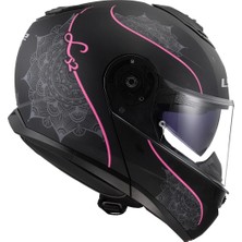 Ls2 Strobe 2 Lux Mat Siyah-Pembe Kask