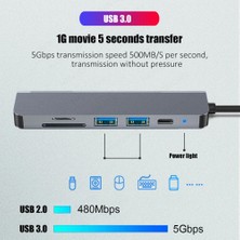 Foxyn FXN-10C 6ın1 Type-C To USB 3.0 Sd Tf 4K Hd HDMI Pd Kart Okuyucu Çevirici Dönüştürücü Adaptör