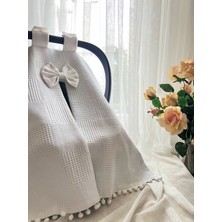 More And Mori Bebek %100 Pamuk Poplin Waffle Puset Örtüsü- Gökkuşağı Desenli