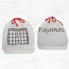 Moy Bag Baskılı Pamuk Kese Pijama Boxer Çanta Bavul Düzenleyici Seyahat Organizer Kesesi-2’li Set